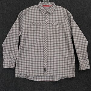 Cabela's Guidewear Shirt Mens Large Plaid Vented Performance Outdoor Fishing